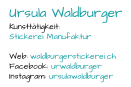 Ursula Waldburger Kunsttätigkeit:  Stickerei Manufaktur Web:  waldburgerstickerei.ch  Facebook:  urwaldburger Instagram:  ursulawaldburger
